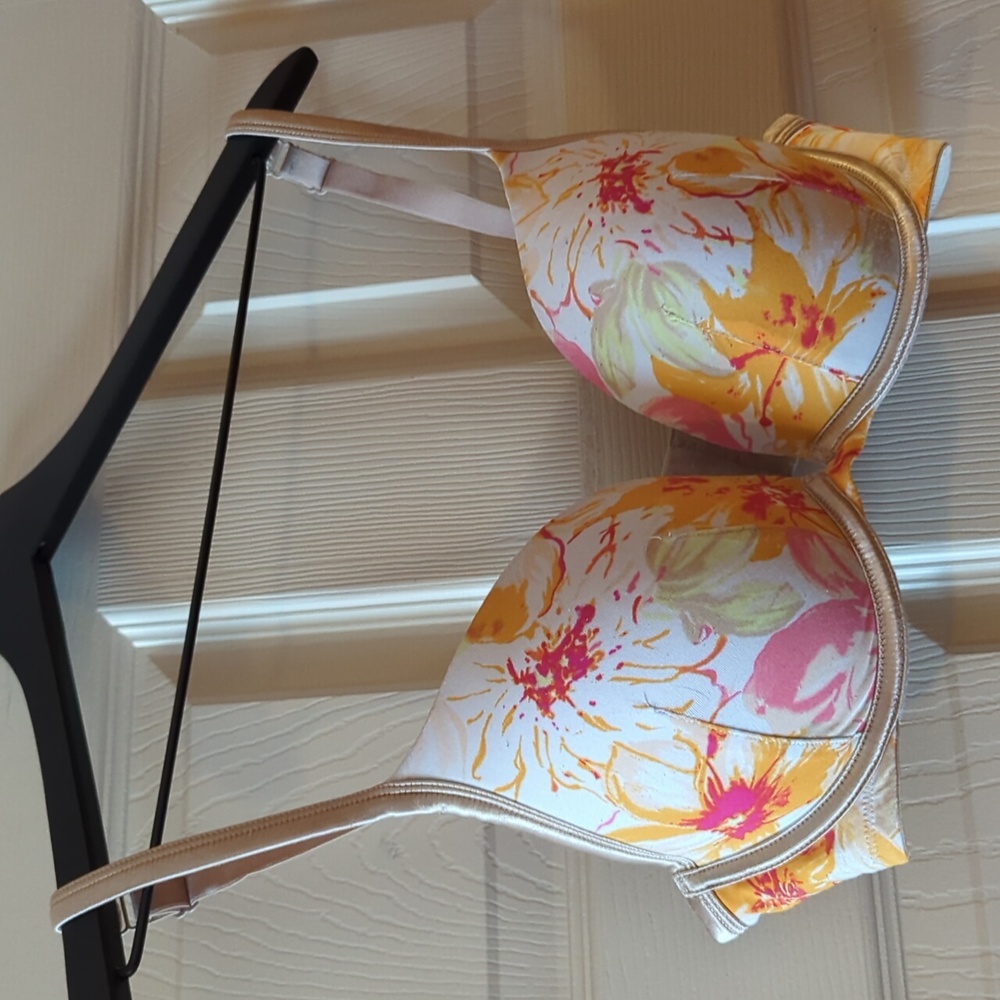 Cacique Floral Bra - Pink, Yellow, and Cream